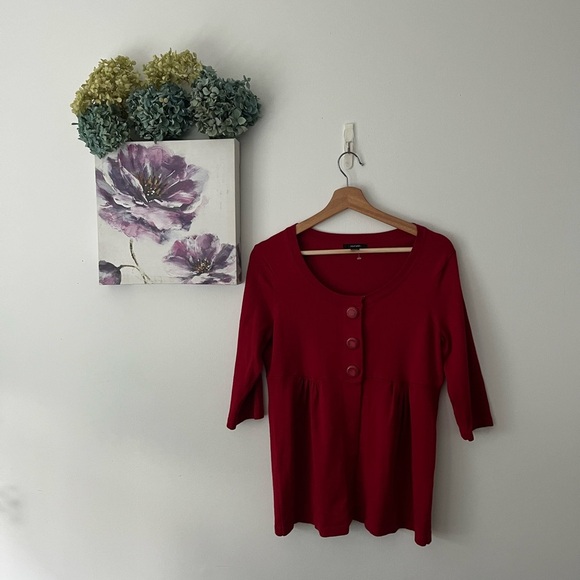 Alfani button up sweater in red- Small - Picture 8 of 8